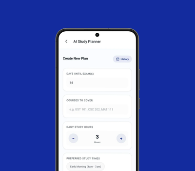 AI Study Planner Interface